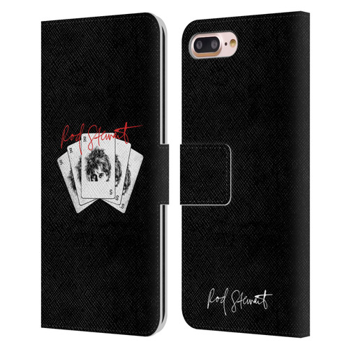 Rod Stewart Art Poker Hand Leather Book Wallet Case Cover For Apple iPhone 7 Plus / iPhone 8 Plus