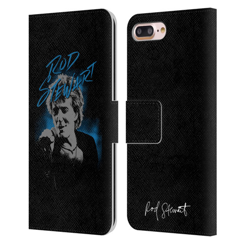 Rod Stewart Art Scribble Leather Book Wallet Case Cover For Apple iPhone 7 Plus / iPhone 8 Plus