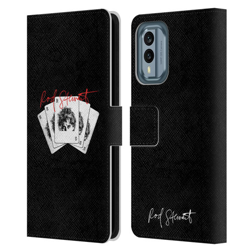 Rod Stewart Art Poker Hand Leather Book Wallet Case Cover For Nokia X30