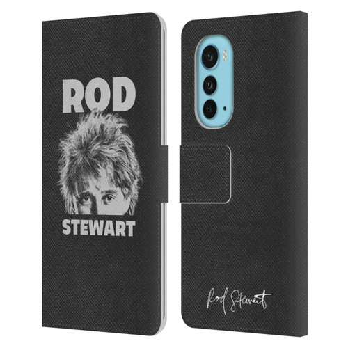 Rod Stewart Art Black And White Leather Book Wallet Case Cover For Motorola Edge (2022)