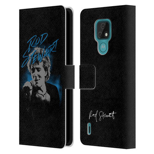 Rod Stewart Art Scribble Leather Book Wallet Case Cover For Motorola Moto E7