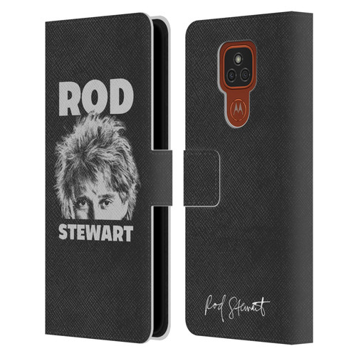 Rod Stewart Art Black And White Leather Book Wallet Case Cover For Motorola Moto E7 Plus