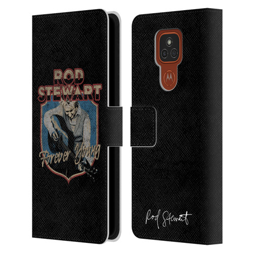 Rod Stewart Art Forever Young Leather Book Wallet Case Cover For Motorola Moto E7 Plus