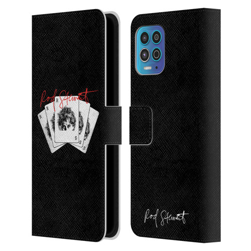 Rod Stewart Art Poker Hand Leather Book Wallet Case Cover For Motorola Moto G100