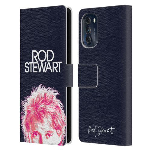 Rod Stewart Art Neon Leather Book Wallet Case Cover For Motorola Moto G (2022)