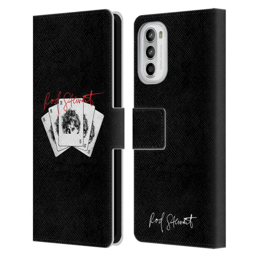Rod Stewart Art Poker Hand Leather Book Wallet Case Cover For Motorola Moto G52