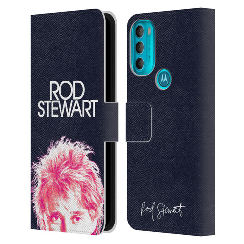 Rod Stewart Art Neon Leather Book Wallet Case Cover For Motorola Moto G71 5G