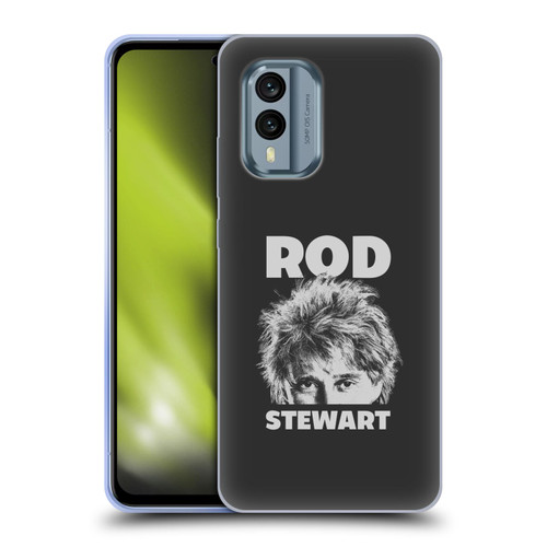 Rod Stewart Art Black And White Soft Gel Case for Nokia X30