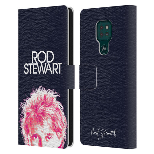 Rod Stewart Art Neon Leather Book Wallet Case Cover For Motorola Moto G9 Play