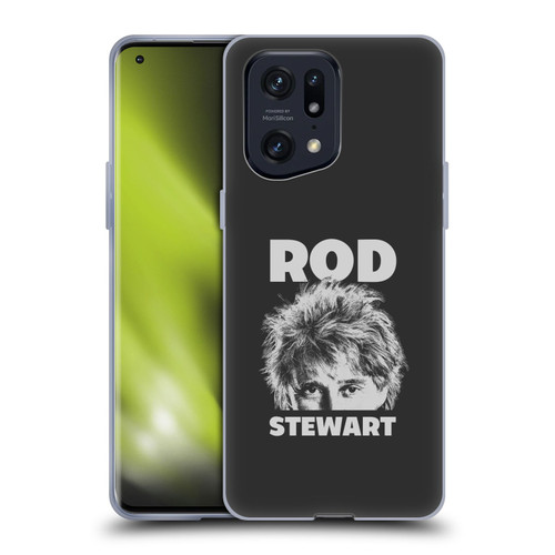Rod Stewart Art Black And White Soft Gel Case for OPPO Find X5 Pro