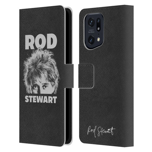 Rod Stewart Art Black And White Leather Book Wallet Case Cover For OPPO Find X5 Pro