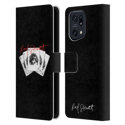 Rod Stewart Art Poker Hand Leather Book Wallet Case Cover For OPPO Find X5 Pro