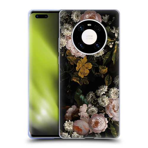 UtArt Antique Flowers Roses And Baby's Breath Soft Gel Case for Huawei Mate 40 Pro 5G