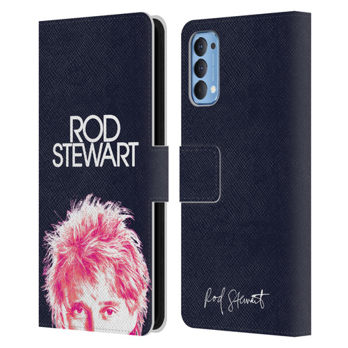 Rod Stewart Art Neon Leather Book Wallet Case Cover For OPPO Reno 4 5G