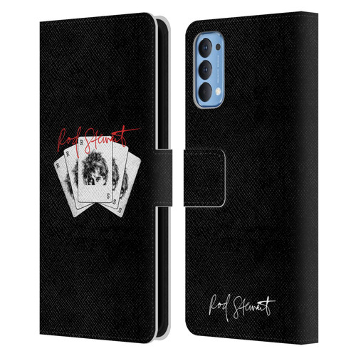 Rod Stewart Art Poker Hand Leather Book Wallet Case Cover For OPPO Reno 4 5G