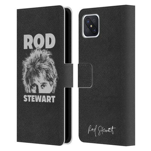 Rod Stewart Art Black And White Leather Book Wallet Case Cover For OPPO Reno4 Z 5G