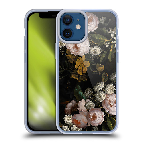 UtArt Antique Flowers Roses And Baby's Breath Soft Gel Case for Apple iPhone 12 Mini
