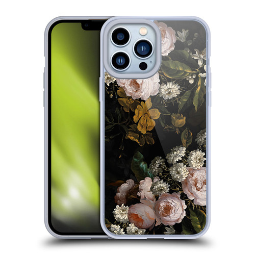 UtArt Antique Flowers Roses And Baby's Breath Soft Gel Case for Apple iPhone 13 Pro Max