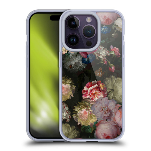 UtArt Antique Flowers Bouquet Soft Gel Case for Apple iPhone 14 Pro