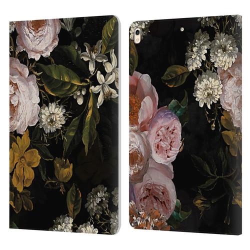 UtArt Antique Flowers Roses And Baby's Breath Leather Book Wallet Case Cover For Apple iPad Pro 10.5 (2017)