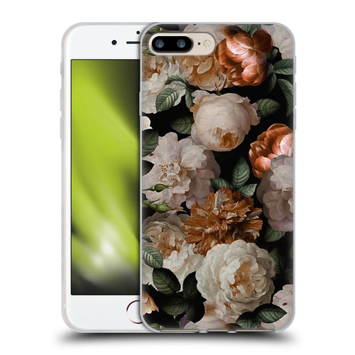 UtArt Antique Flowers Carnations And Garden Roses Soft Gel Case for Apple iPhone 7 Plus / iPhone 8 Plus