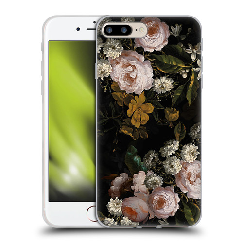 UtArt Antique Flowers Roses And Baby's Breath Soft Gel Case for Apple iPhone 7 Plus / iPhone 8 Plus