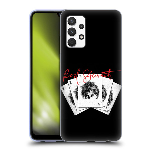 Rod Stewart Art Poker Hand Soft Gel Case for Samsung Galaxy A32 (2021)