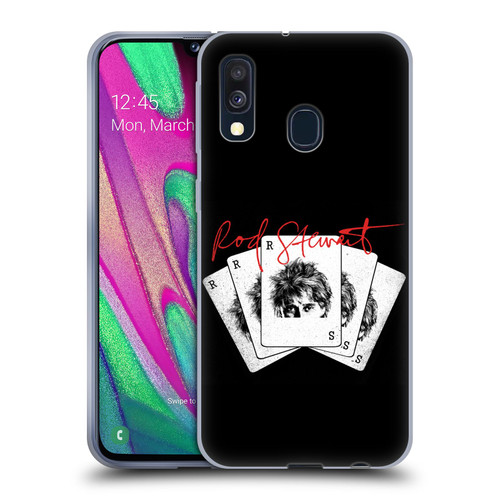 Rod Stewart Art Poker Hand Soft Gel Case for Samsung Galaxy A40 (2019)