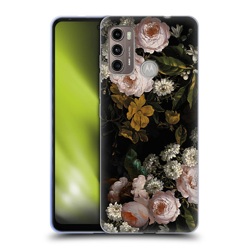 UtArt Antique Flowers Roses And Baby's Breath Soft Gel Case for Motorola Moto G60 / Moto G40 Fusion