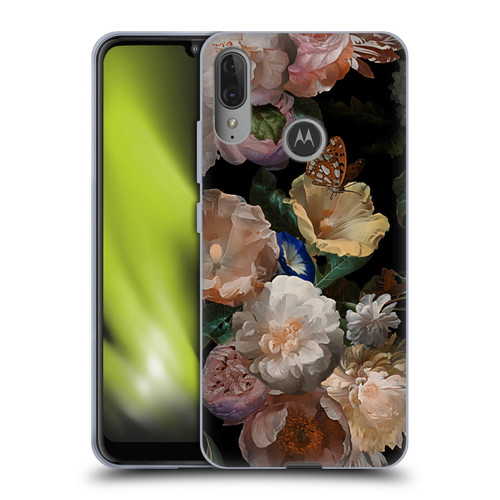 UtArt Antique Flowers Botanical Beauty Soft Gel Case for Motorola Moto E6 Plus