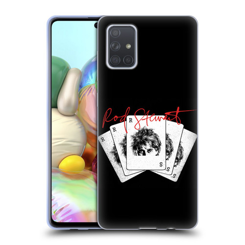Rod Stewart Art Poker Hand Soft Gel Case for Samsung Galaxy A71 (2019)