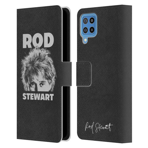 Rod Stewart Art Black And White Leather Book Wallet Case Cover For Samsung Galaxy F22 (2021)