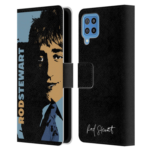 Rod Stewart Art Yesterday Retro Leather Book Wallet Case Cover For Samsung Galaxy F22 (2021)