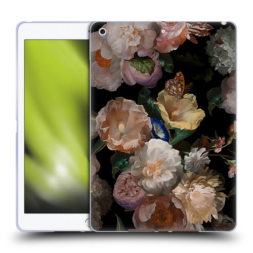 UtArt Antique Flowers Botanical Beauty Soft Gel Case for Apple iPad 10.2 2019/2020/2021