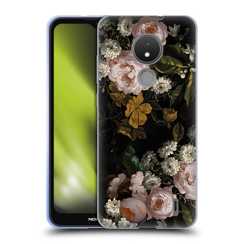 UtArt Antique Flowers Roses And Baby's Breath Soft Gel Case for Nokia C21