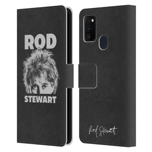 Rod Stewart Art Black And White Leather Book Wallet Case Cover For Samsung Galaxy M30s (2019)/M21 (2020)