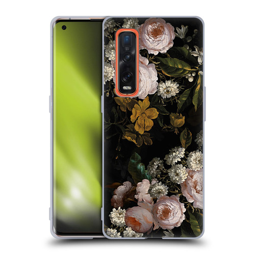 UtArt Antique Flowers Roses And Baby's Breath Soft Gel Case for OPPO Find X2 Pro 5G