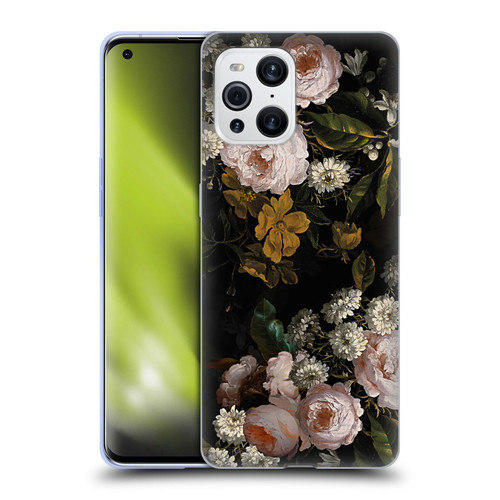 UtArt Antique Flowers Roses And Baby's Breath Soft Gel Case for OPPO Find X3 / Pro