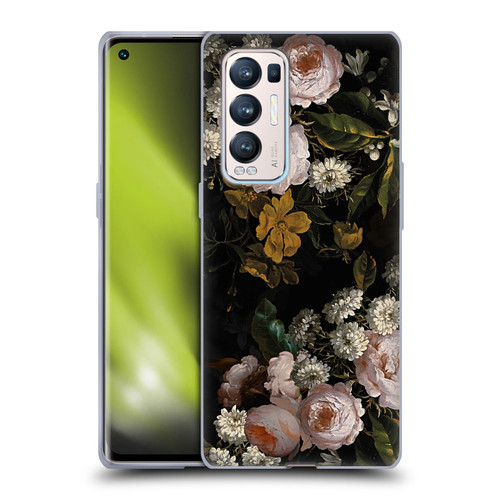UtArt Antique Flowers Roses And Baby's Breath Soft Gel Case for OPPO Find X3 Neo / Reno5 Pro+ 5G