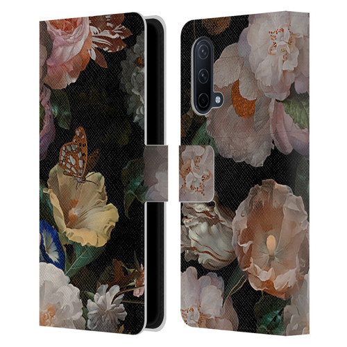 UtArt Antique Flowers Botanical Beauty Leather Book Wallet Case Cover For OnePlus Nord CE 5G