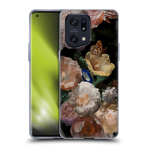 UtArt Antique Flowers Botanical Beauty Soft Gel Case for OPPO Find X5 Pro