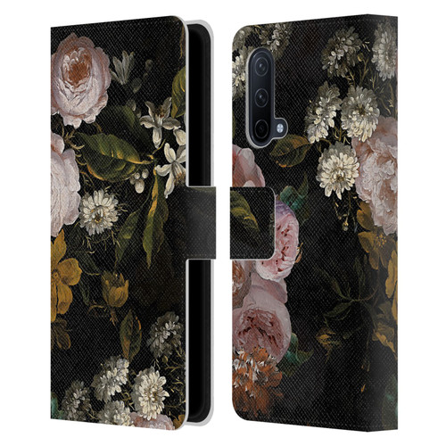 UtArt Antique Flowers Roses And Baby's Breath Leather Book Wallet Case Cover For OnePlus Nord CE 5G