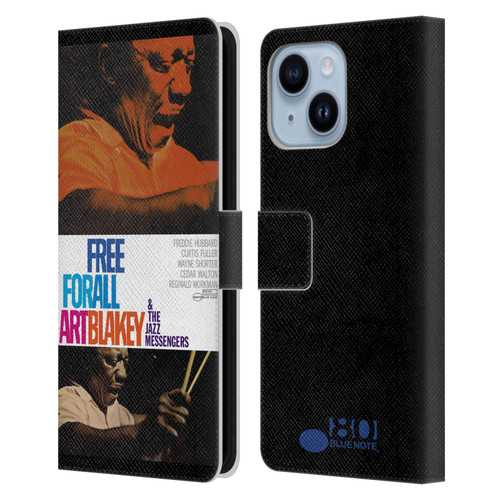 Blue Note Records Albums Art Blakey Free For All Leather Book Wallet Case Cover For Apple iPhone 14 Plus