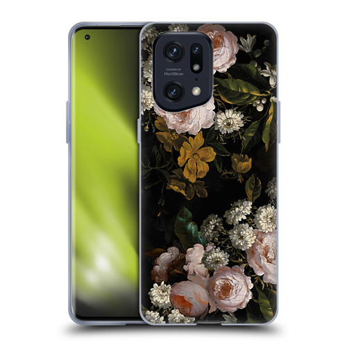 UtArt Antique Flowers Roses And Baby's Breath Soft Gel Case for OPPO Find X5 Pro