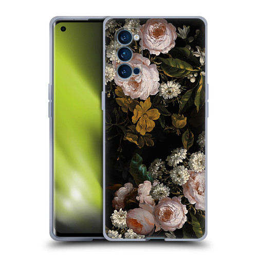 UtArt Antique Flowers Roses And Baby's Breath Soft Gel Case for OPPO Reno 4 Pro 5G