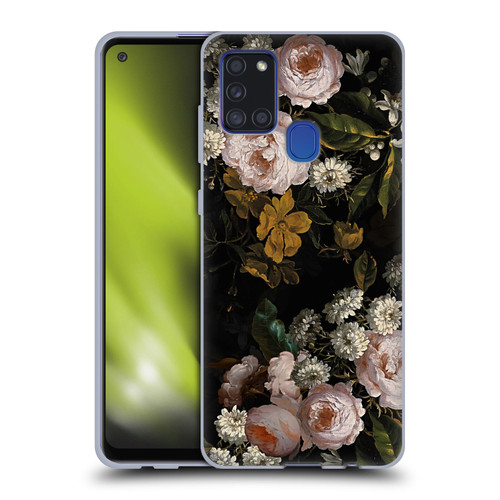 UtArt Antique Flowers Roses And Baby's Breath Soft Gel Case for Samsung Galaxy A21s (2020)