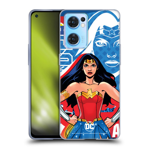 DC Women Core Compositions Wonder Woman Soft Gel Case for OPPO Reno7 5G / Find X5 Lite