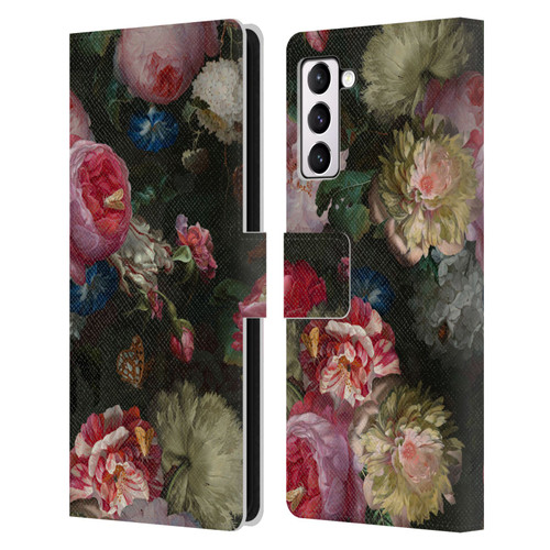 UtArt Antique Flowers Bouquet Leather Book Wallet Case Cover For Samsung Galaxy S21+ 5G