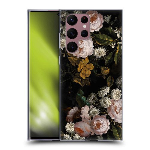 UtArt Antique Flowers Roses And Baby's Breath Soft Gel Case for Samsung Galaxy S22 Ultra 5G