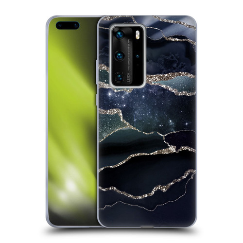 UtArt Dark Night Marble Silver Midnight Sky Soft Gel Case for Huawei P40 Pro / P40 Pro Plus 5G